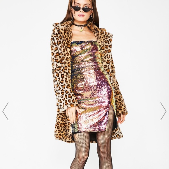 DollsKill Motel OIL SLICK LUCKY DRESS sequins - Picture 5 of 5